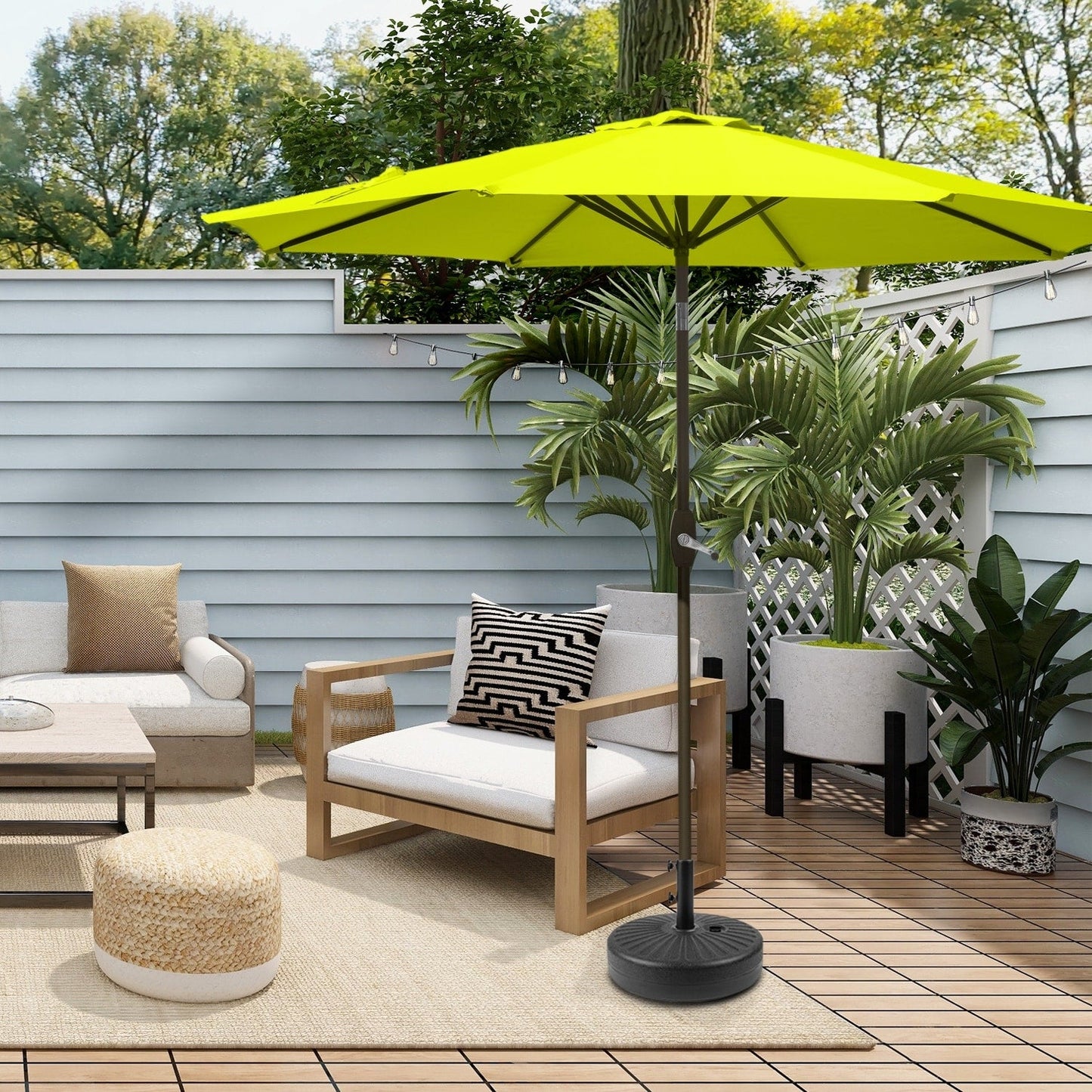 Parasol de terrasse Holme de 2,7 mètres et pied de support
