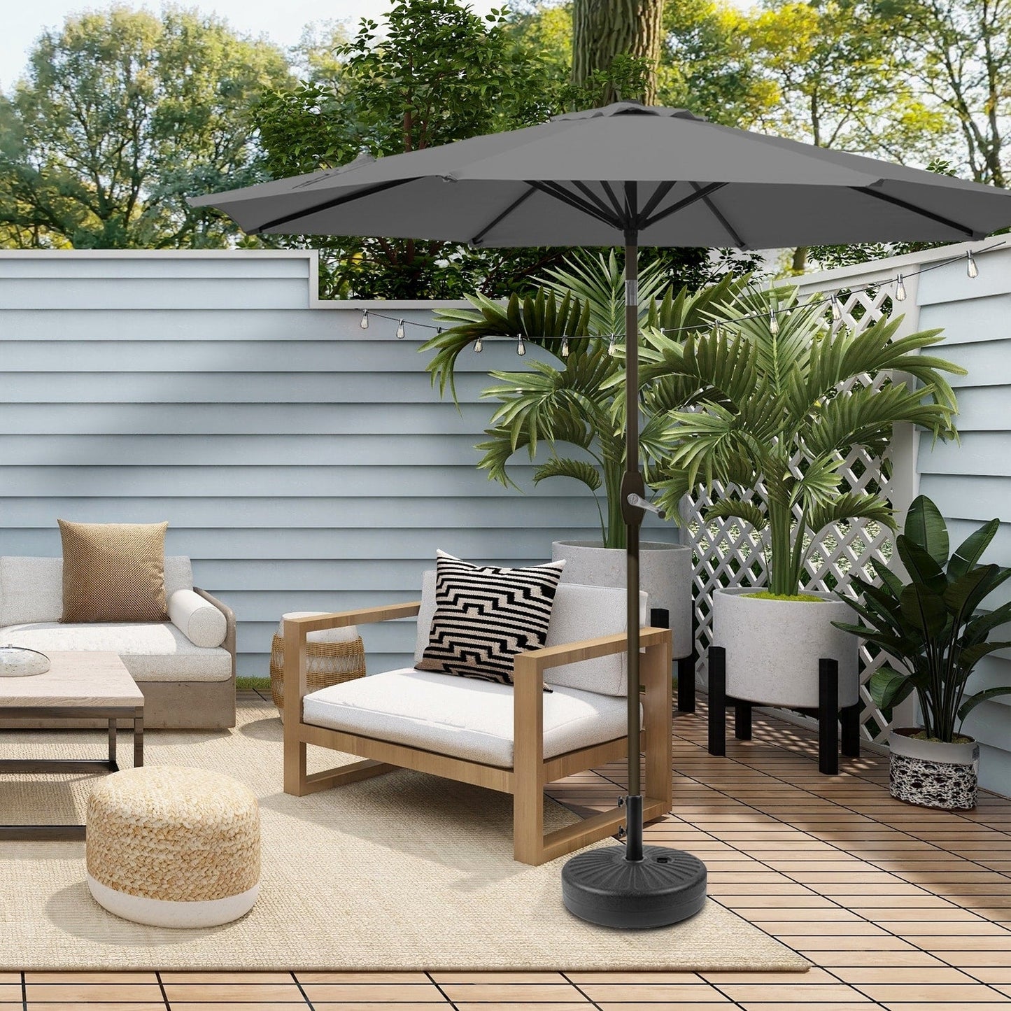 Parasol de terrasse Holme de 2,7 mètres et pied de support