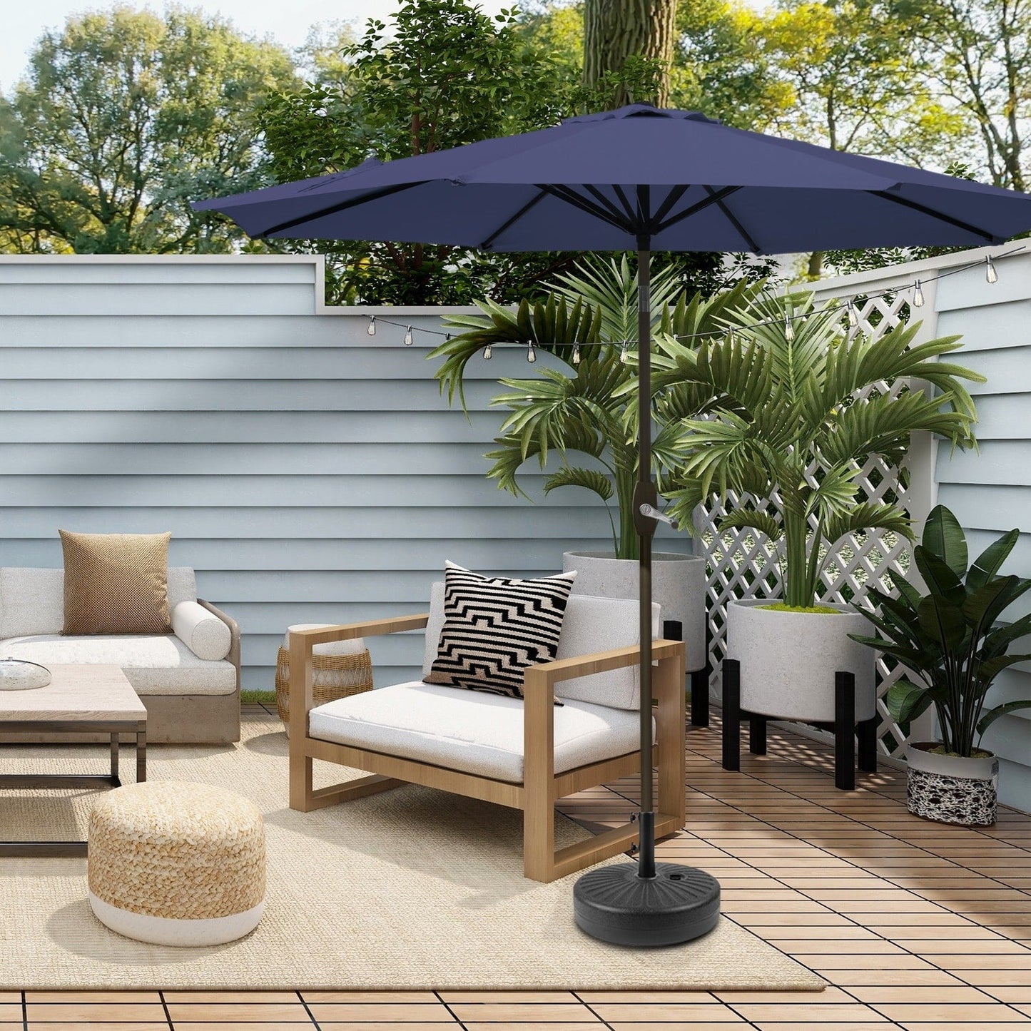Parasol de terrasse Holme de 2,7 mètres et pied de support