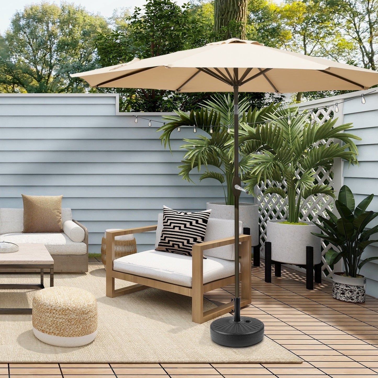 Parasol de terrasse Holme de 2,7 mètres et pied de support