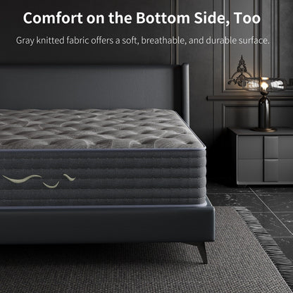 Matelas hybride double face SweDrea de 35,5 cm (14 po) de luxe – Fermeté moyenne/ferme avec les certifications CertiPUR-US, SGS et OEKO-TEX