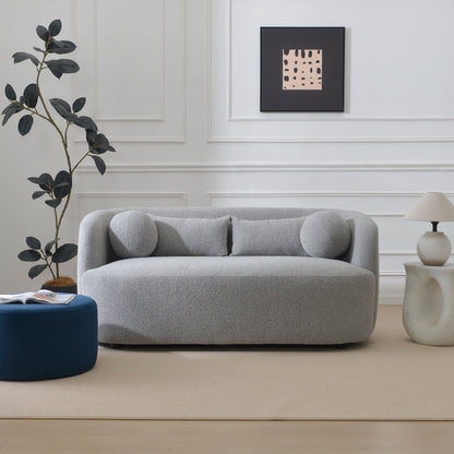 KINWELL Canapé 2 places en boucle avec coussins
