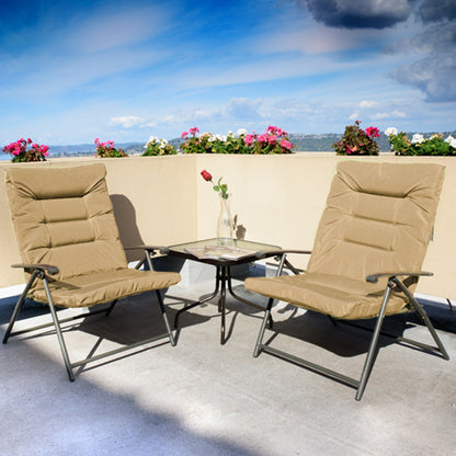 Kozyard Elsa Ensemble de meubles de jardin pliants rembourrés pour terrasse, 3 pièces