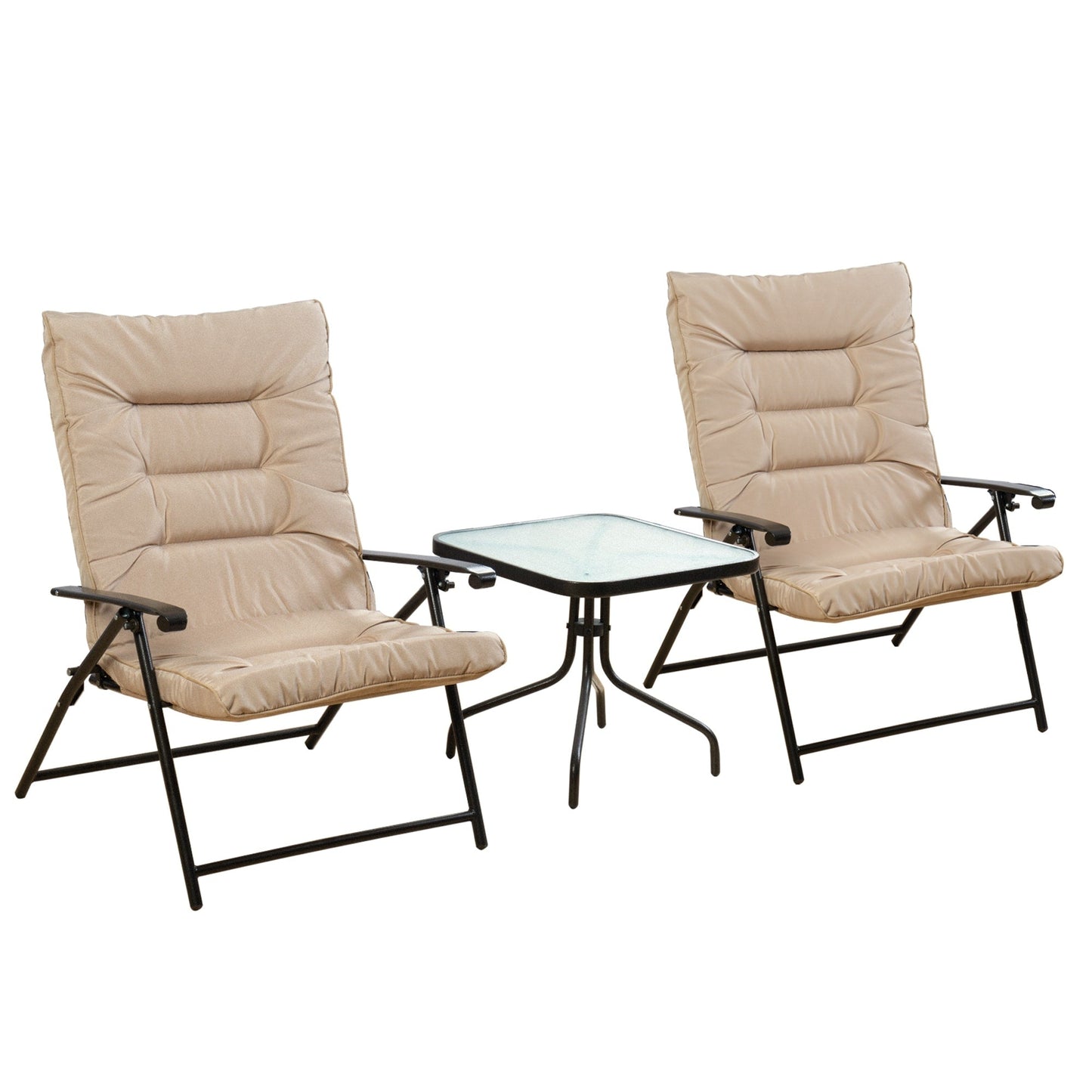Kozyard Elsa Ensemble de meubles de jardin pliants rembourrés pour terrasse, 3 pièces
