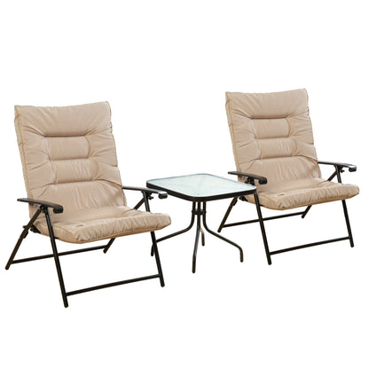 Kozyard Elsa Ensemble de meubles de jardin pliants rembourrés pour terrasse, 3 pièces