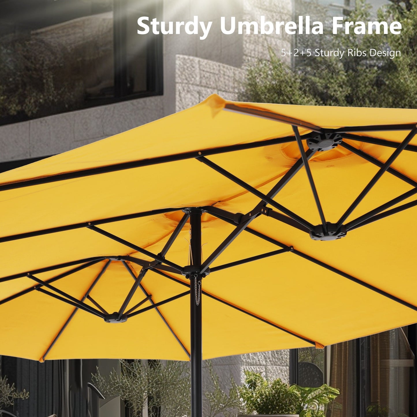 MAISON ARTS Parasol de terrasse extra large double face de 4,5 m avec socle inclus