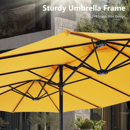 MAISON ARTS Parasol de terrasse extra large double face de 4,5 m avec socle inclus