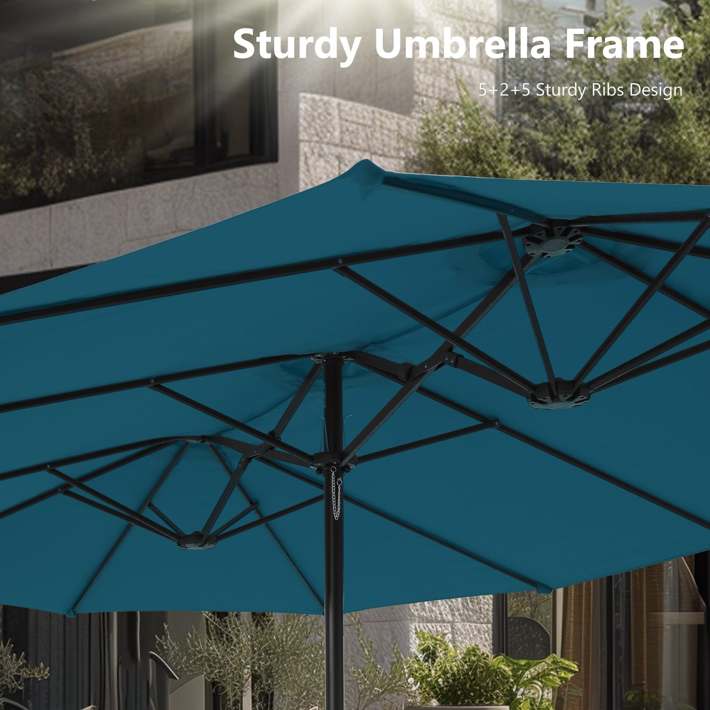 MAISON ARTS Parasol de terrasse extra large double face de 4,5 m avec socle inclus