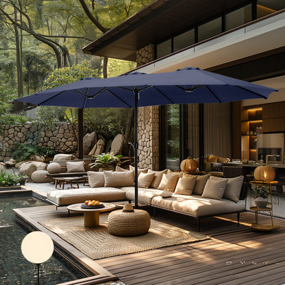 MAISON ARTS Parasol de terrasse extra large double face de 4,5 m avec socle inclus