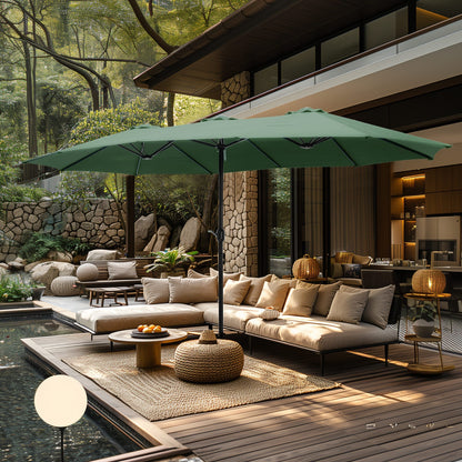 MAISON ARTS Parasol de terrasse extra large double face de 4,5 m avec socle inclus