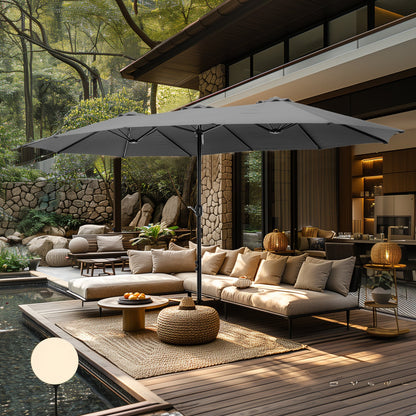 MAISON ARTS Parasol de terrasse extra large double face de 4,5 m avec socle inclus
