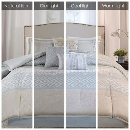 Ensemble de couette Christian à motifs géométriques en jacquard de Madison Park, 7 pièces