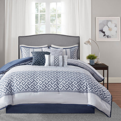Ensemble de couette Christian à motifs géométriques en jacquard de Madison Park, 7 pièces