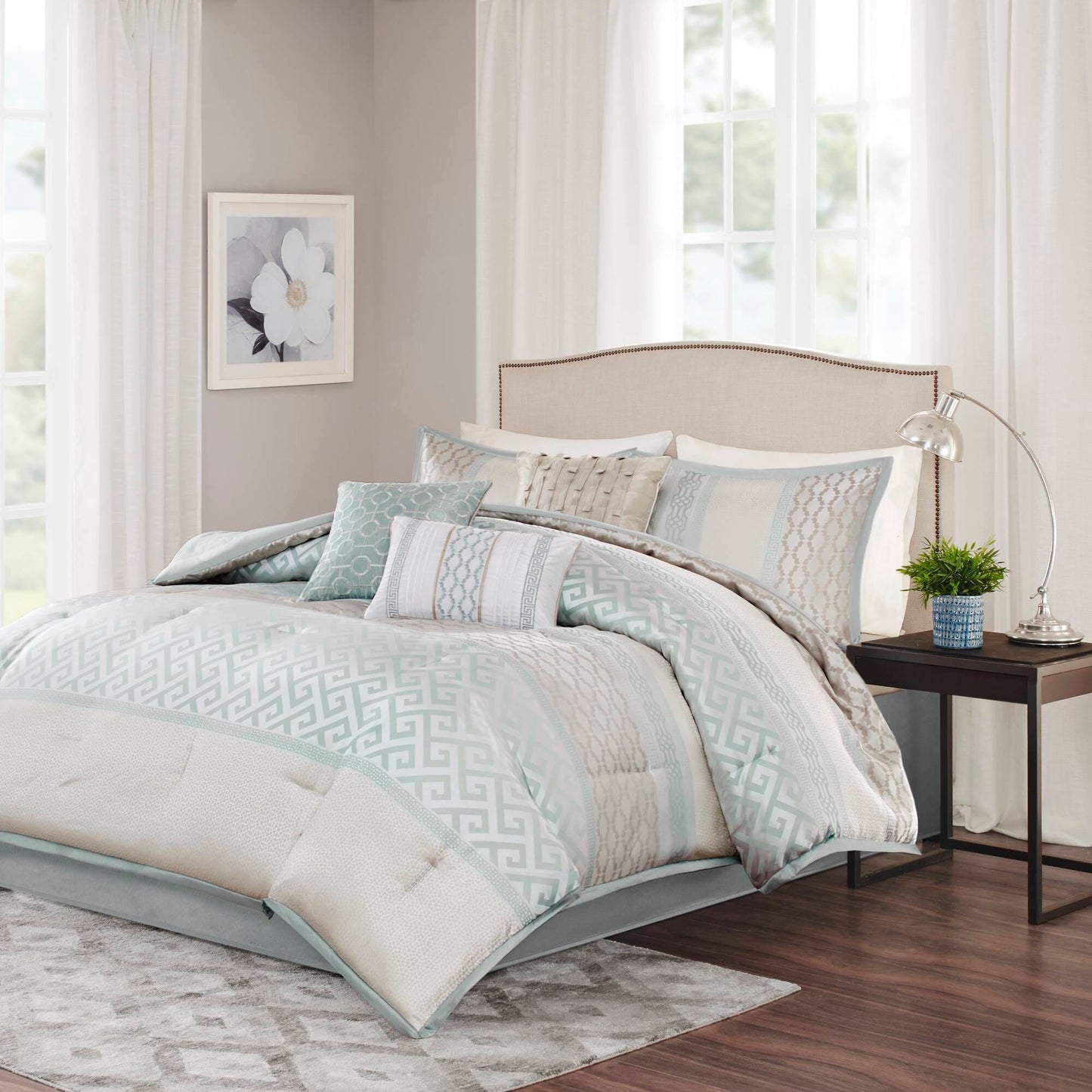 Ensemble de couette Christian à motifs géométriques en jacquard de Madison Park, 7 pièces