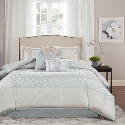Ensemble de couette Christian à motifs géométriques en jacquard de Madison Park, 7 pièces