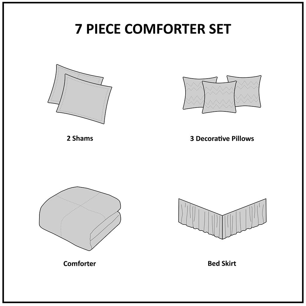 Ensemble de couette Christian à motifs géométriques en jacquard de Madison Park, 7 pièces