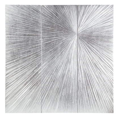 Ensemble de 3 tableaux muraux en résine multidimensionnelle, style triptyque, à motif de soleil rayonnant, peint à la main, de la marque Madison Park Signature.