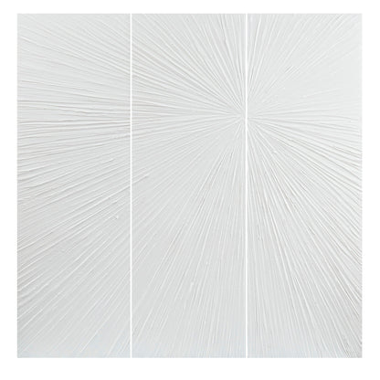 Ensemble de 3 tableaux muraux en résine multidimensionnelle, style triptyque, à motif de soleil rayonnant, peint à la main, de la marque Madison Park Signature.