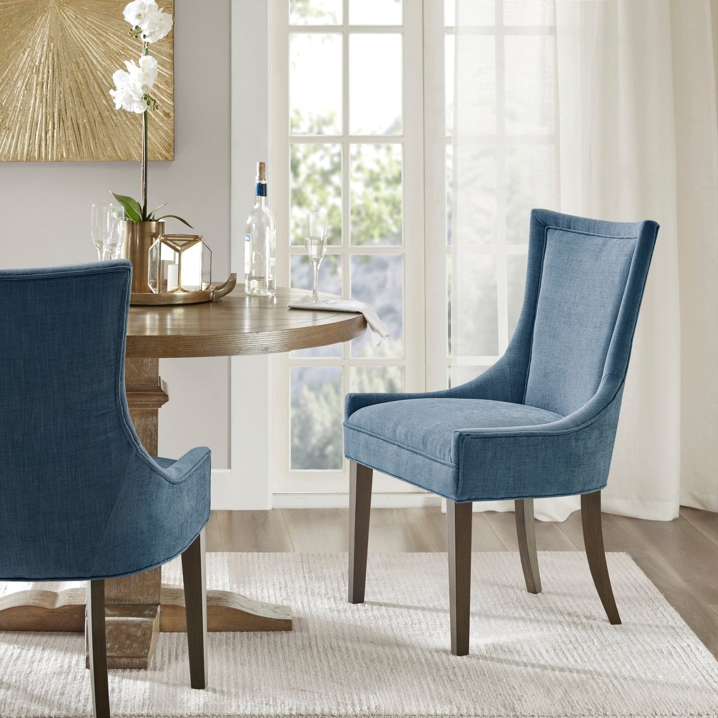 Madison Park Signature Ultra Fauteuils de salle à manger capitonnés avec pieds en bois (lot de 2) - N/A