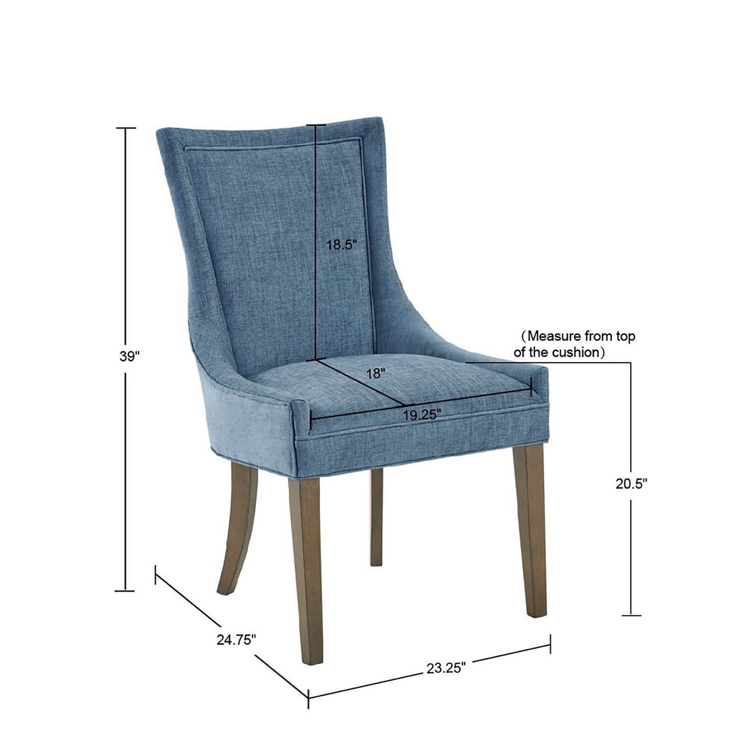Madison Park Signature Ultra Fauteuils de salle à manger capitonnés avec pieds en bois (lot de 2) - N/A
