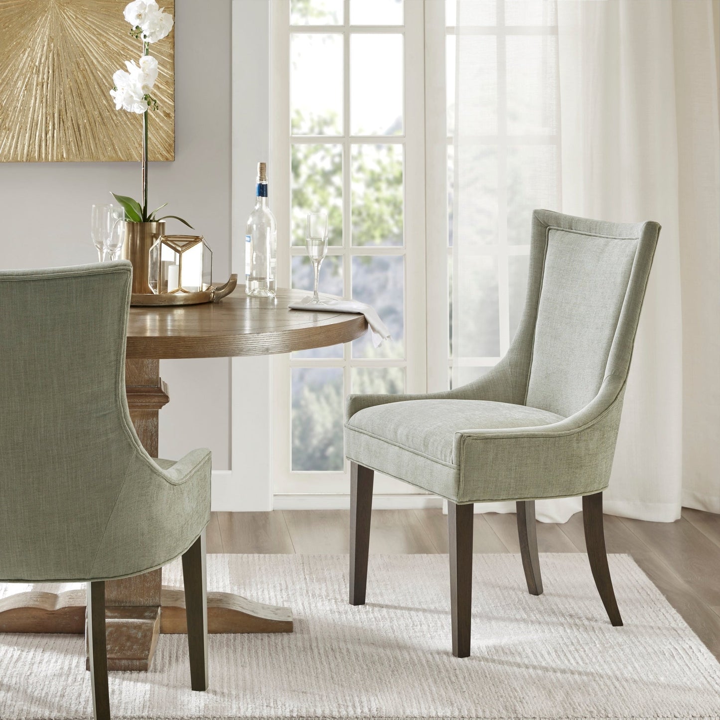 Madison Park Signature Ultra Fauteuils de salle à manger capitonnés avec pieds en bois (lot de 2) - N/A