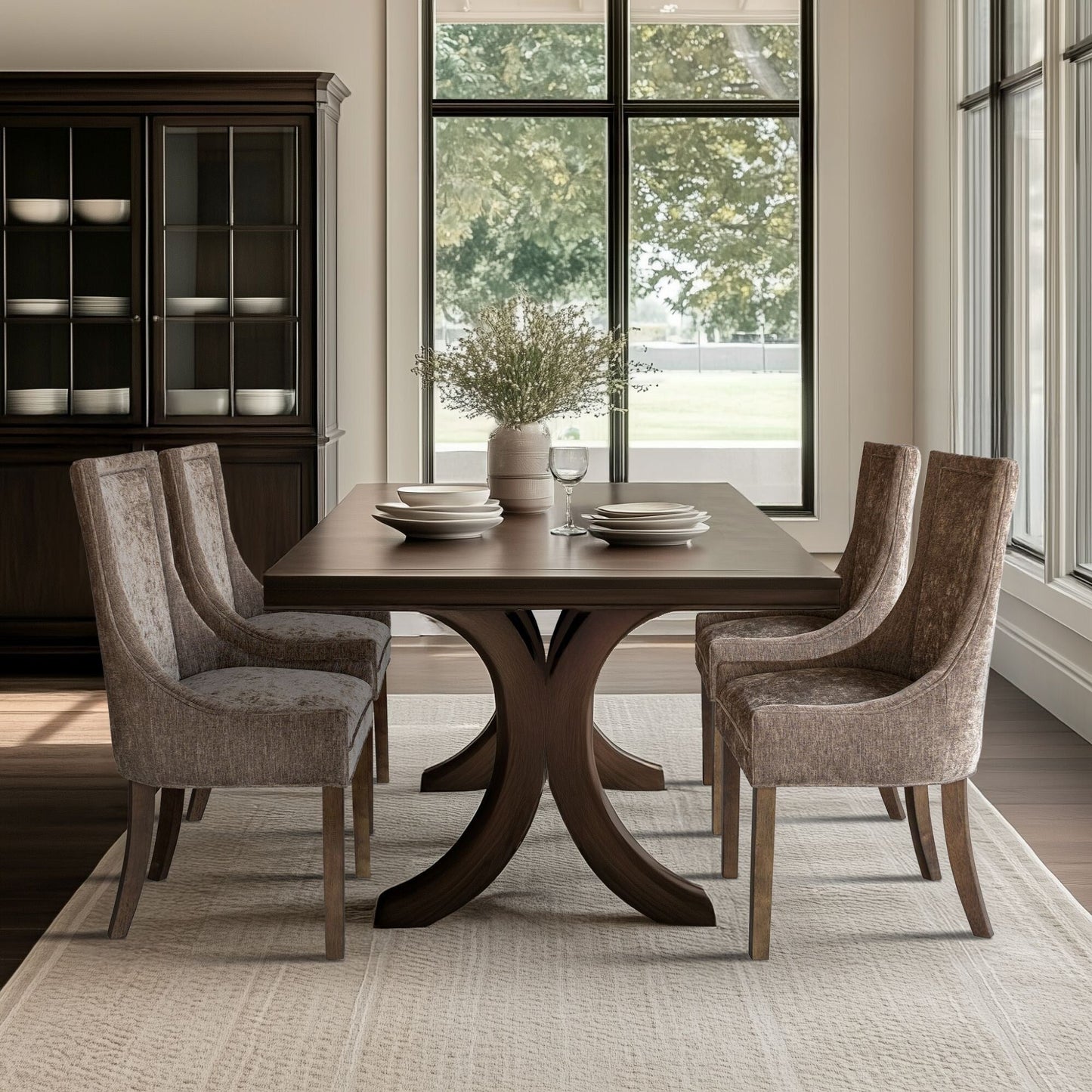 Madison Park Signature Ultra Fauteuils de salle à manger capitonnés avec pieds en bois (lot de 2) - N/A