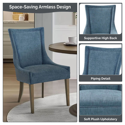 Madison Park Signature Ultra Fauteuils de salle à manger capitonnés avec pieds en bois (lot de 2) - N/A