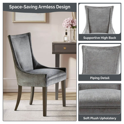 Madison Park Signature Ultra Fauteuils de salle à manger capitonnés avec pieds en bois (lot de 2) - N/A