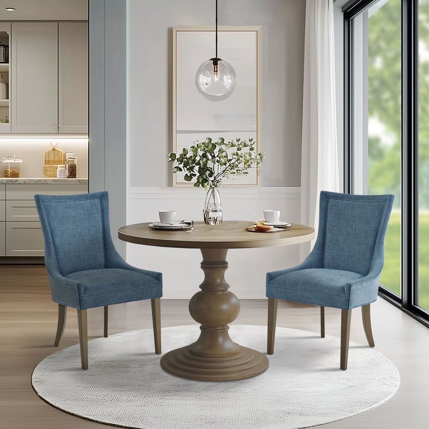 Madison Park Signature Ultra Fauteuils de salle à manger capitonnés avec pieds en bois (lot de 2) - N/A