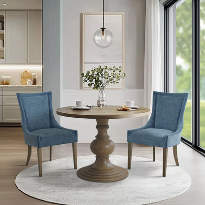 Madison Park Signature Ultra Fauteuils de salle à manger capitonnés avec pieds en bois (lot de 2) - N/A