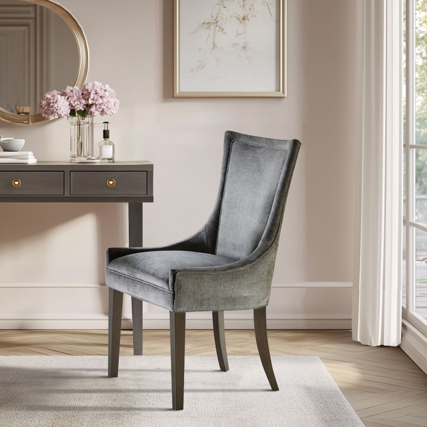 Madison Park Signature Ultra Fauteuils de salle à manger capitonnés avec pieds en bois (lot de 2) - N/A