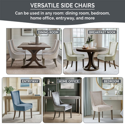 Madison Park Signature Ultra Fauteuils de salle à manger capitonnés avec pieds en bois (lot de 2) - N/A