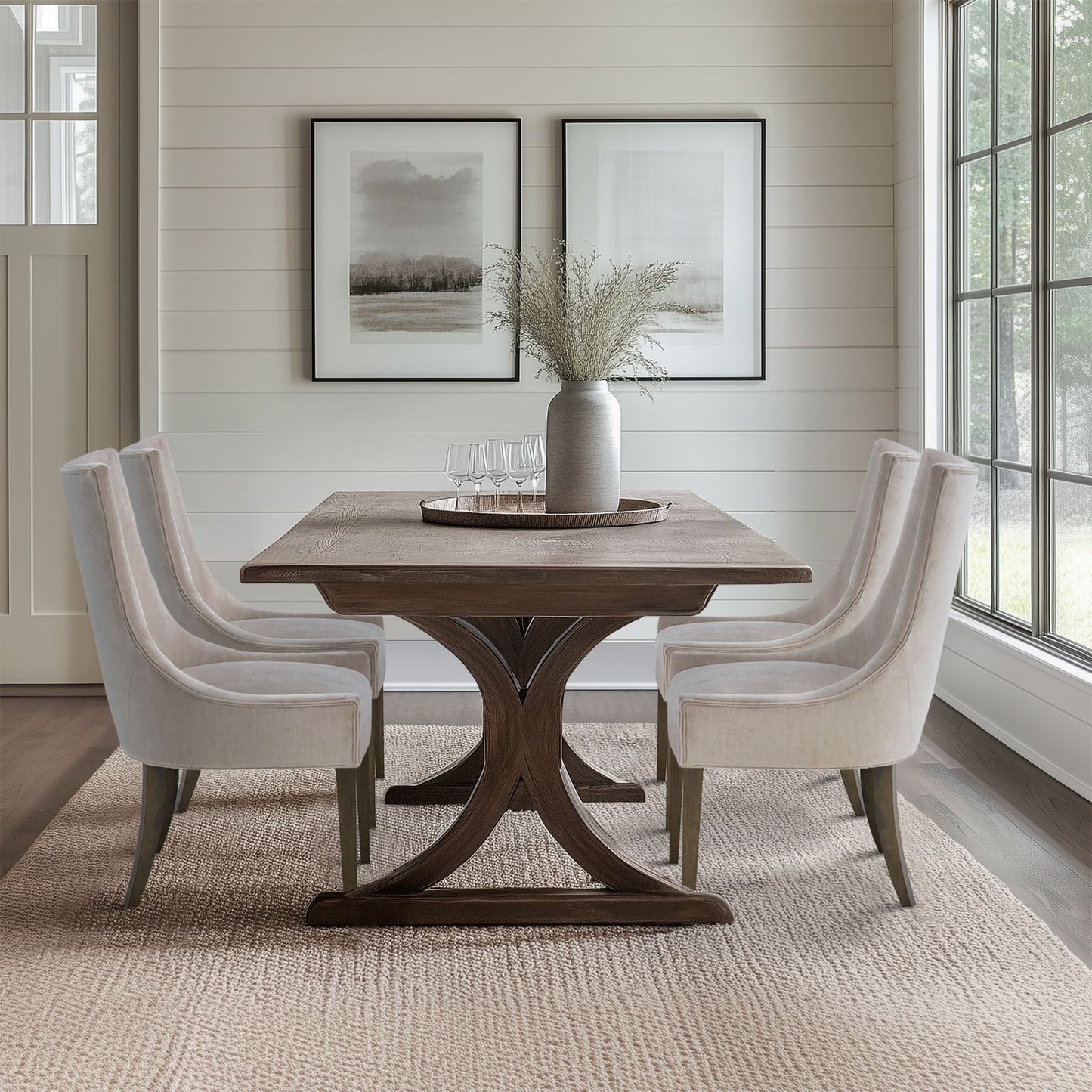 Madison Park Signature Ultra Fauteuils de salle à manger capitonnés avec pieds en bois (lot de 2) - N/A