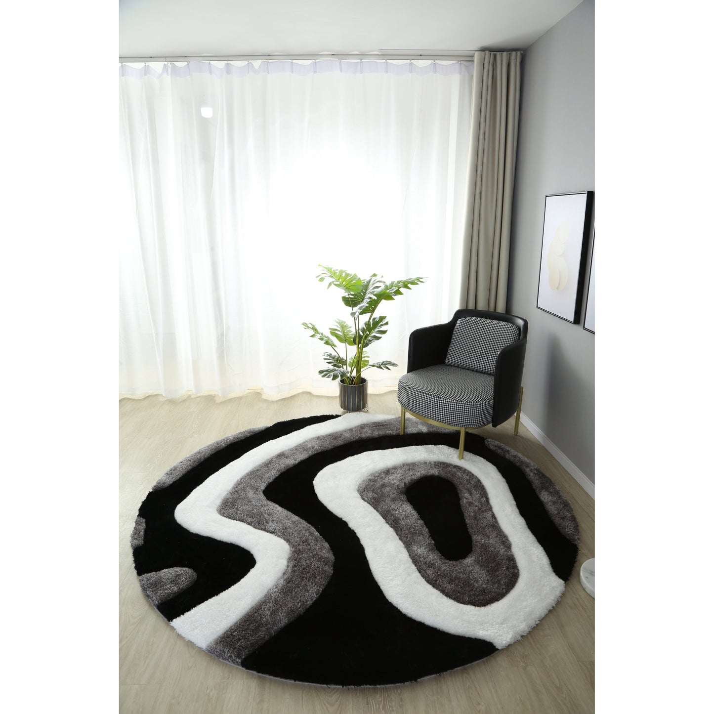 Tapis de sol abstrait à poils longs Mateos