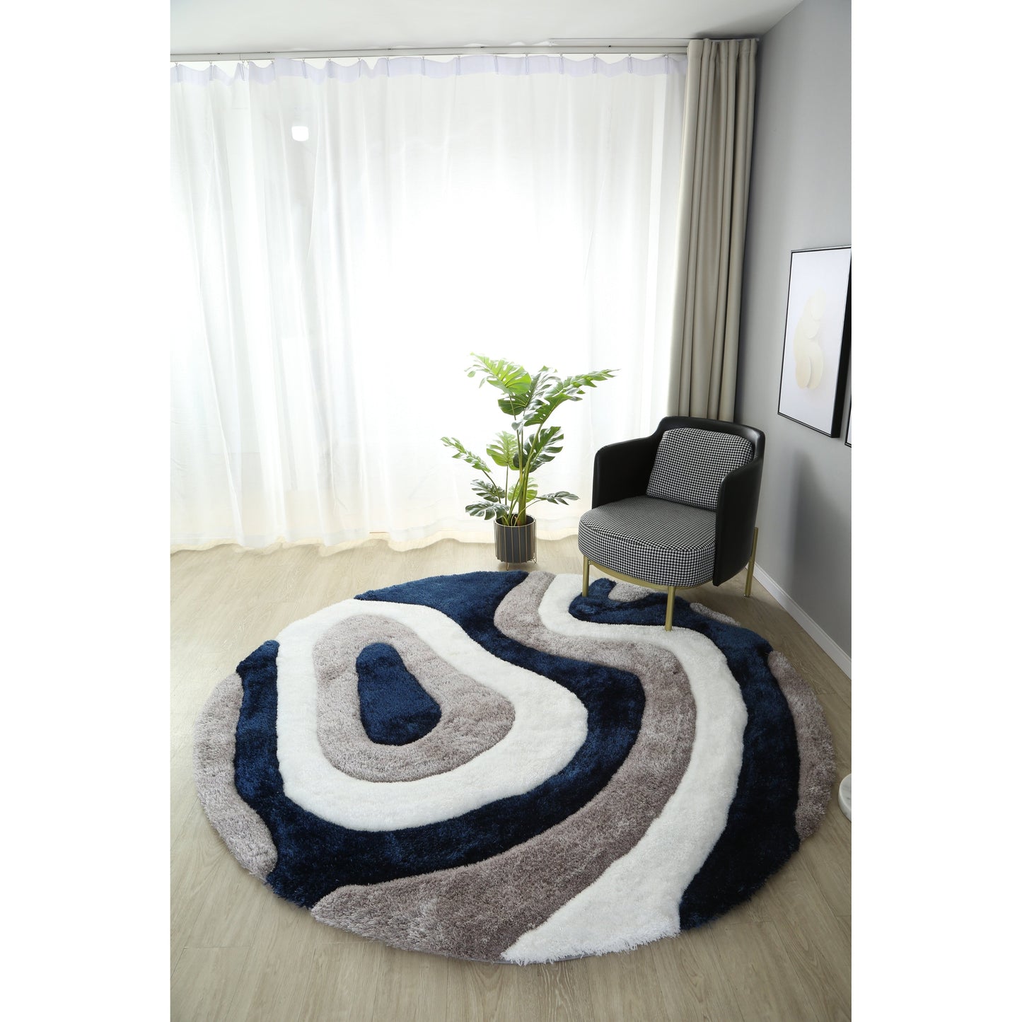 Tapis de sol abstrait à poils longs Mateos