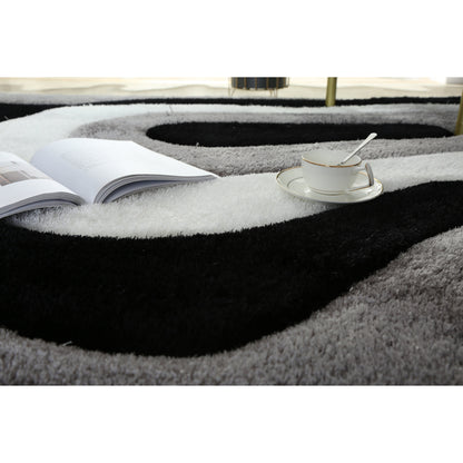 Tapis de sol abstrait à poils longs Mateos