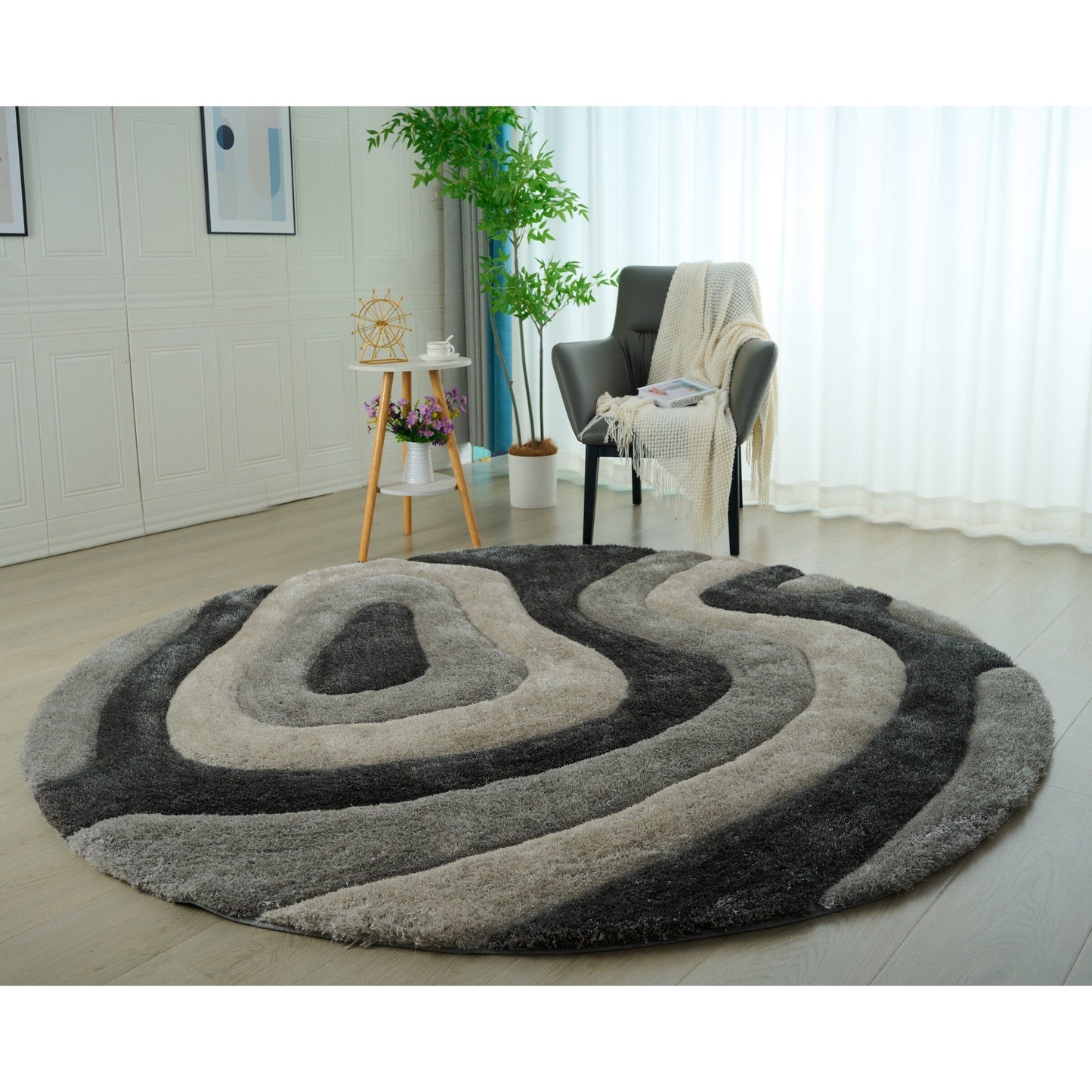 Tapis de sol abstrait à poils longs Mateos
