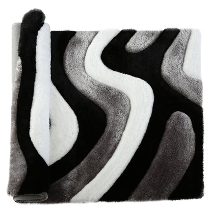 Tapis de sol abstrait à poils longs Mateos