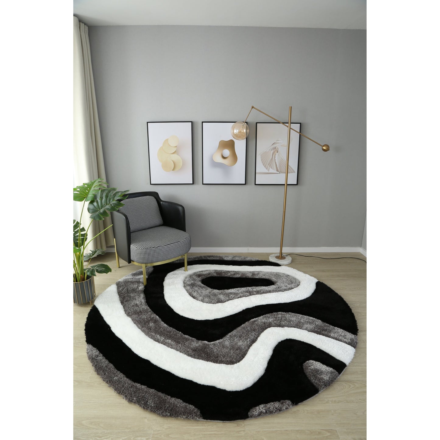 Tapis de sol abstrait à poils longs Mateos