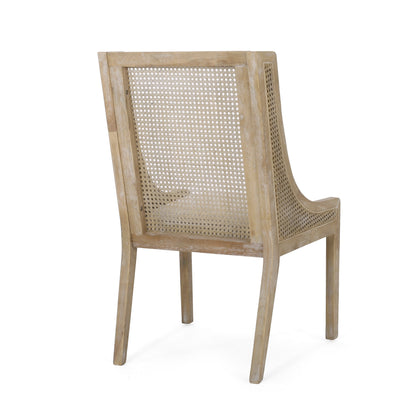 Chaises de salle à manger rembourrées en osier et bois Maurers (lot de 2) par Christopher Knight Home