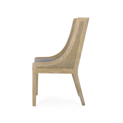 Chaises de salle à manger rembourrées en osier et bois Maurers (lot de 2) par Christopher Knight Home