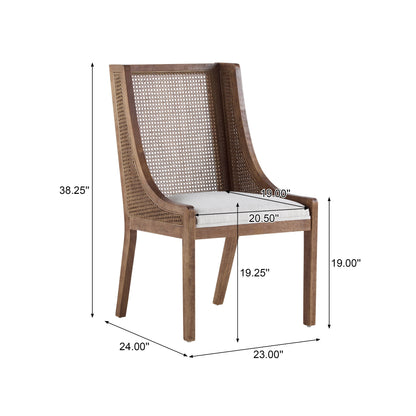 Chaises de salle à manger rembourrées en osier et bois Maurers (lot de 2) par Christopher Knight Home