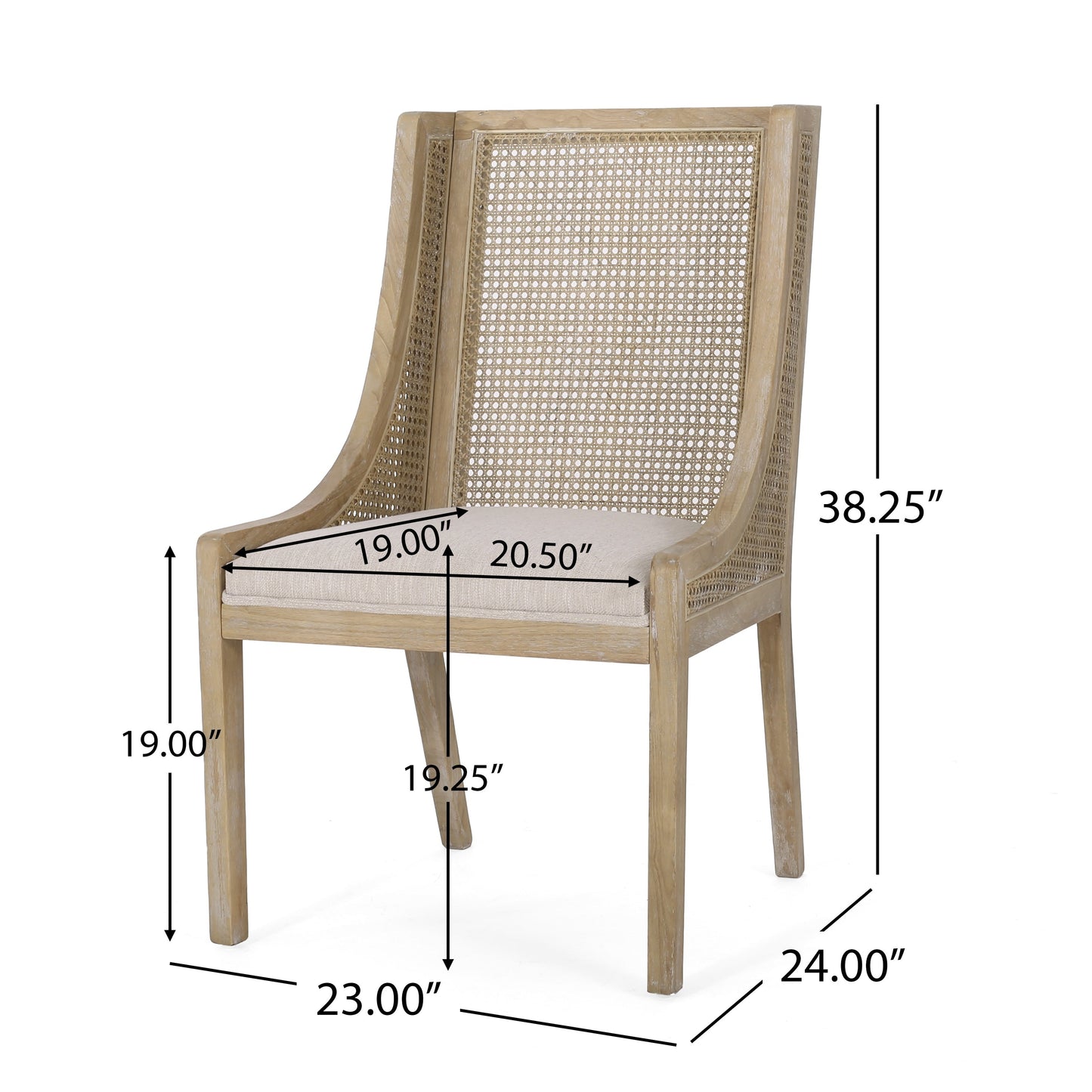 Chaises de salle à manger rembourrées en osier et bois Maurers (lot de 2) par Christopher Knight Home