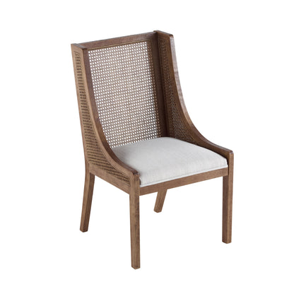 Chaises de salle à manger rembourrées en osier et bois Maurers (lot de 2) par Christopher Knight Home