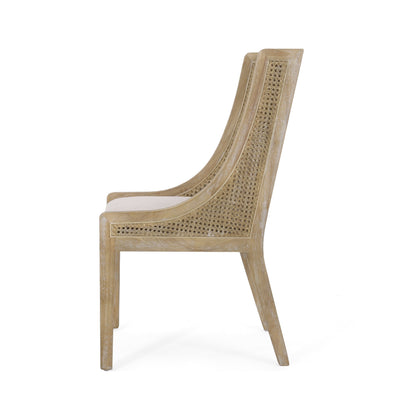 Chaises de salle à manger rembourrées en osier et bois Maurers (lot de 2) par Christopher Knight Home