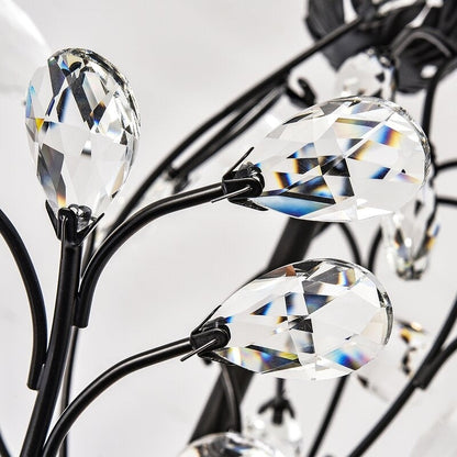 Maxax 4 - Lustre unique classique/traditionnel à 4 lumières avec accents en cristal
