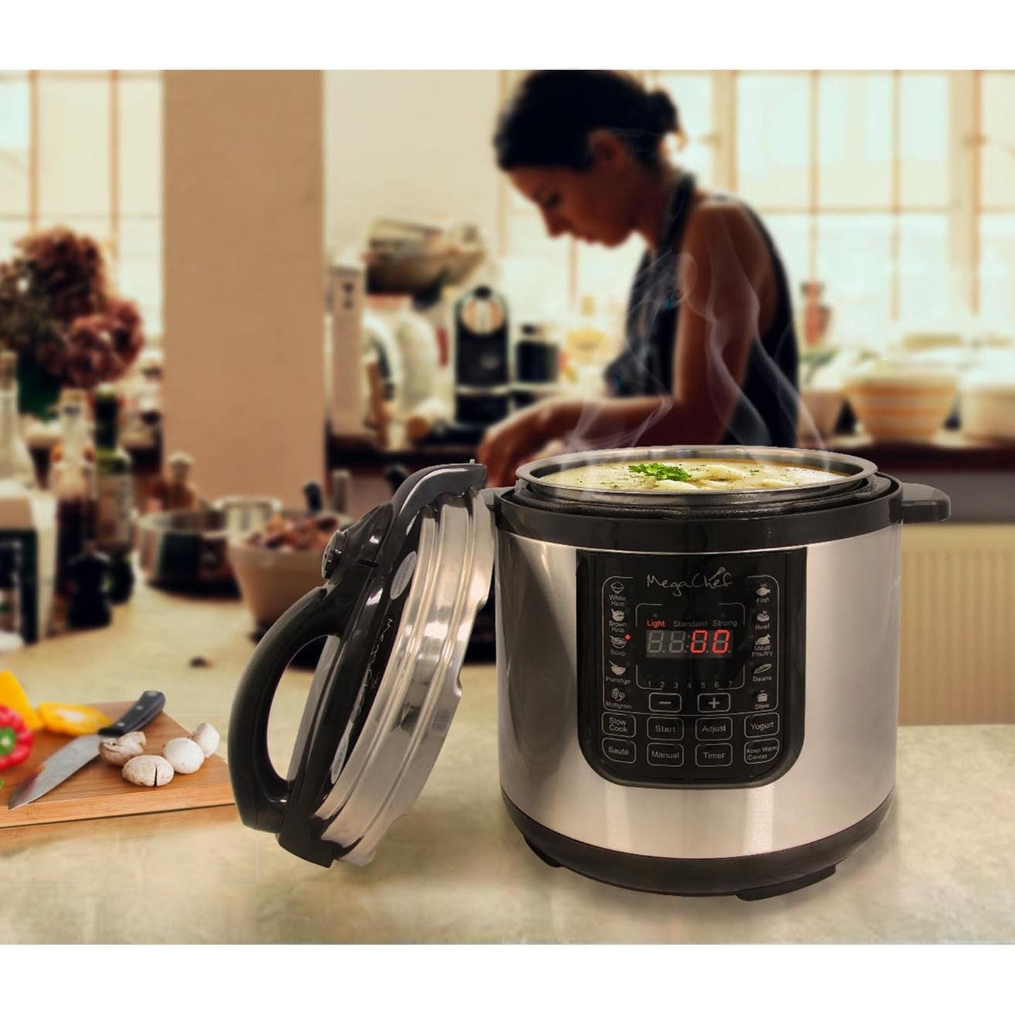 Cuiseur à pression numérique MegaChef pour comptoir, capacité de 8 quarts