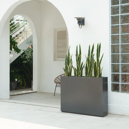 Grand bac à plantes métallique pour plantes d'extérieur, 96,5 cm de long x 25,4 cm de large x 76,2 cm de haut - Bac à plantes séparateur en métal - 96,5x76,2x25,4 cm