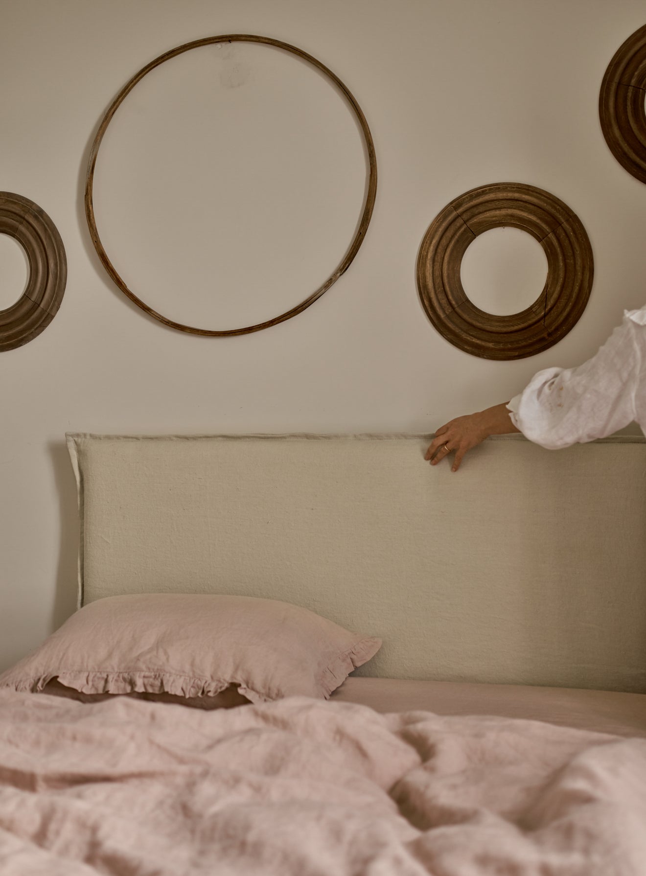 Housse de tête de lit Mila, lin mousse