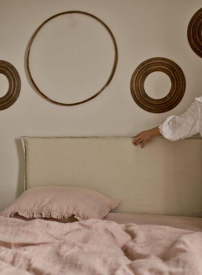 Housse de tête de lit Mila, lin mousse